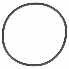 Replacement O-ring for 10-inch ductwork, made from black nitrile rubber. Compatible with the QF Duct Work series. Used to seal joints in industrial duct systems for pneumatic conveying, dust collection, and ventilation applications.