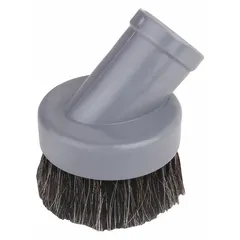 This 8 1/2" long brush accessory attaches to air-powered vacuum guns for sweeping and removing debris, dust, and chips from machinery, workbenches, and industrial equipment during cleaning and maintenance operations.