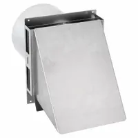 Vent Hood: Vented Rain Cap, Round, 8 in Duct, 5052, Aluminum, Silver Finish, Flat, Press Fit, 20 ga (MPN VH1-8)