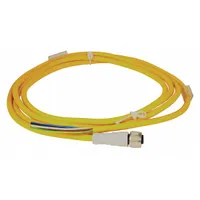 Cordset: 1"-16 Female Straight x Bare Wire, 5 Pins, Yellow, PVC, 2 m Cable Lg, 4 A Max Current (A) (MPN CSDS5A5CY2202)