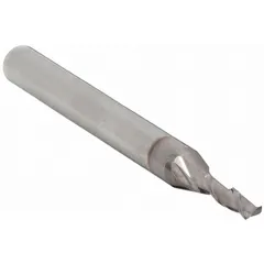General purpose carbide square end mill with TiCN coating and 2-flute design. Mill diameter 1/64", length of cut 3/64". Suitable for slotting, profiling, and contouring of metals and composites in precision machining applications.