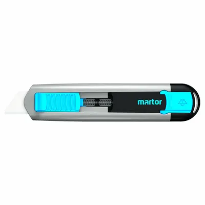 MARTOR Double-sided slider, ceramic blade: 143 mm Overall Lg, Textured, 17 mm Overall Wd - Automatic Retracting Utility Knives