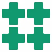 Floor Marking Tape: Cross, Solid, Green, No Legend, 2 in x 5 in, 8 mil Tape Thick, Brady®, 20 PK (MPN 104467)