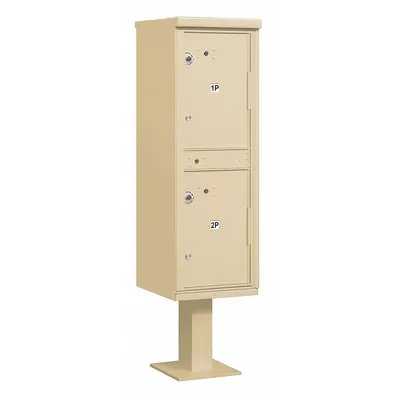 SALSBURY INDUSTRIES Parcel Locker: 2 Doors, Vertical, 62 in H x 16 in W x 18 in D, Pedestal Mounting - Mailboxes for Packages