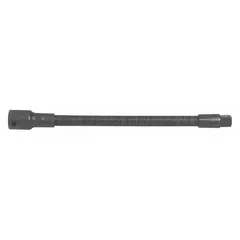 This 8 in flex hand socket extension features 3/8 in input and output drive sizes. The flexible design allows access to fasteners in confined or offset positions where a straight extension cannot align. Suitable for automotive, industrial, and maintenance applications requiring angled access.
