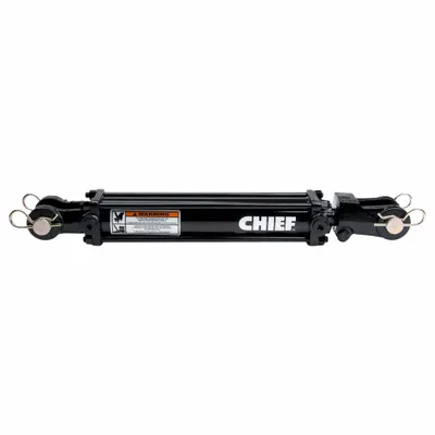 CHIEF Hydraulic Cylinder: 5 in Bore Dia., 24 in Stroke Lg, #12 SAE Port Size - Heavy-Duty Tie-Rod Cylinders