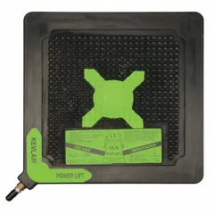 Lifting bag for controlled high-force lifting in industrial maintenance, construction, and rescue operations. Measures 27 in x 27 in with a maximum lifting height of 14 1/8 in. Constructed with Kevlar and Neoprene for puncture resistance.