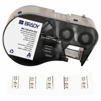 Sleeve Label: 3/4 in x 1/4 in, Polyolefin, White (Matte), For 16 AWG to 22 AWG Wire Gauge (MPN M4-125-075-342)