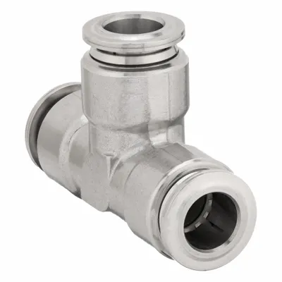 AIGNEP USA 60230-4 Stainless Steel Push-Fit Tee Fitting - Stainless Steel Tube Fittings