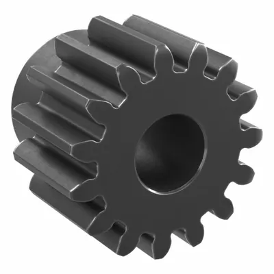 KHK GEARS Spur Gear: Module m 2, 15 Teeth, 12 mm Bore Dia, Black Oxide Coated Carbon Steel - Metric Spur Gears with Standard Hub