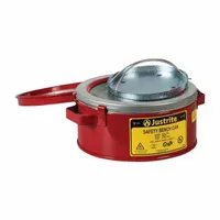 JUSTRITE Bench Can: 1 gal Capacity, Powder Coated Steel, Red (MPN 10370)