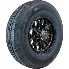 Street tire and wheel assembly in size ST235/85R16, designed as a trailer tire. Suitable for boat trailers, utility trailers, and other towed equipment requiring this tire size and type. Complete unit ready for mounting.