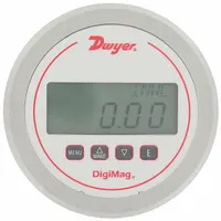 DWYER Digital Differential Pressure Gauge: DM-1000, 0.125 in Tubing, Center Back, 5 in Dial, 4X, 4X (MPN DM-1211)