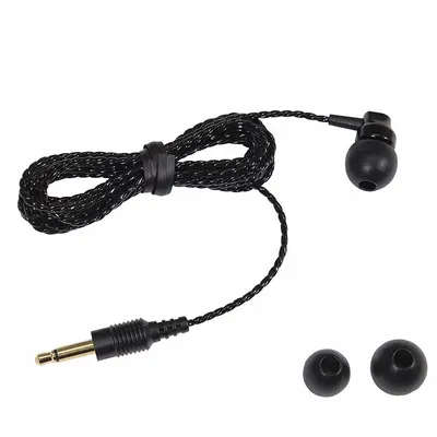 ICOM Listen-Only Earpiece: Fits Icom, For F52D/F62D Series, Earbud, Black, 1 Wires - Listen-Only Earpieces