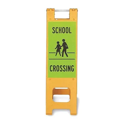 CONDOR School Crossing Sign, Plastic, Green, Diamond Grade - School Crossing Signs