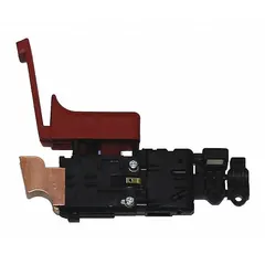 Replacement switch component for BOSCH rotary hammer drills. Used to restore power control functionality in compatible rotary hammer models. Suitable for service and repair applications.