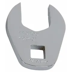 SAE open end crowfoot wrench with a 7/8 in head size and 3/8 in drive size. Chrome finish provides corrosion resistance. Used to access fasteners in confined spaces where standard sockets or wrenches cannot reach, such as on hydraulic fittings or brake lines.