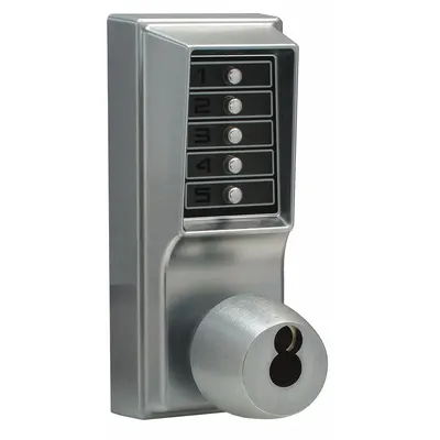 SIMPLEX Mechanical Push Button Lockset: Chrome (MPN 1021C26D41) - Mechanical Keyless Access Locksets