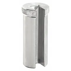Headed keyway broach bushing for guiding broach tools during internal keyway cutting. Fractional-inch size with 15/16 in diameter and 2-1/2 in overall length. Decimal equivalent 0.9375. Suitable for use in hubs, gears, and pulleys in machining operations.