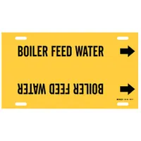 Pipe Marker: Boiler Feed Water, Yellow, Black, Fits 6 to 7 7/8 in Pipe O.D., 1 Pipe Markers (MPN 4017-F)