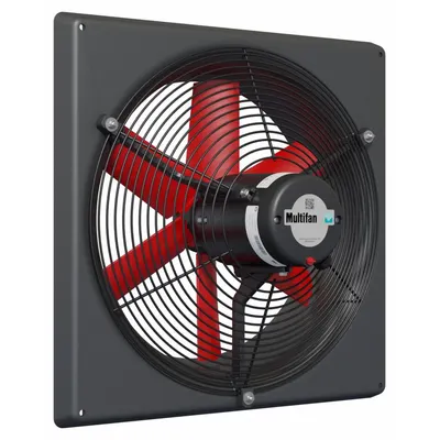 MULTIFAN Exhaust Fan: Direct Drive, 16 in Blade, 1/4 hp, 3,000 cfm, 240V AC, 1 ph - Corrosion-Resistant Direct-Drive Panel Exhaust Fans