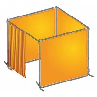APPROVED VENDOR Welding Booth Kit: 8 ft Wd, 6 ft Ht, Yellow, PVC