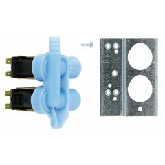 This inlet valve controls water flow into the washing machine or dryer during fill cycles. It is a genuine OEM part designed for Whirlpool appliances. The valve helps maintain proper water pressure and prevent leaks.