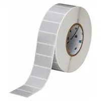Pre-Cut Label Stock Roll: 1 in x 2 in, 2 13/64 in x 1 in, Polyester, Gray, 3,000 Labels per Roll (MPN THT-17-480-3)