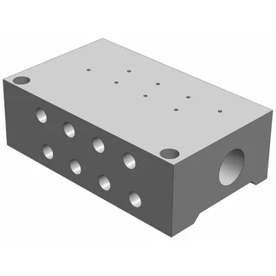 SMC Valve Manifold: 4 Ports, Side Port, 0.12 Coefficient of Volume (Cv), Aluminum - SMC SYJ Series Manifolds & Bases