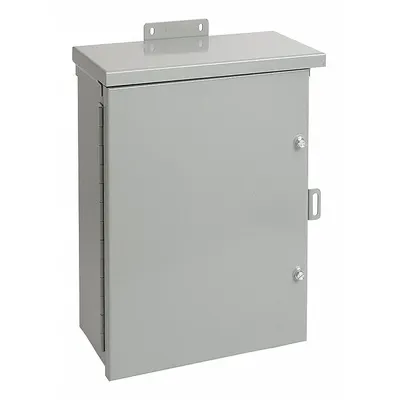 HOFFMAN Enclosure: Steel, 24 in x 24 in x 10 in, 3R, Solid Cover, Hinged - Steel Enclosures with Hinged Covers