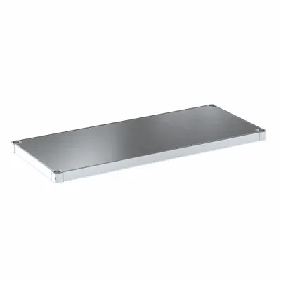 NEW AGE INDUSTRIAL 2048S Solid Shelf, 48 in x 20 in, 18 ga, Unfinished, Silver - Shelves for Aluminum Open Metal Shelving