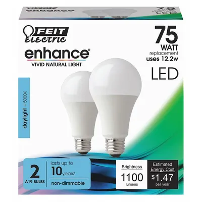 FEIT ELECTRIC Compact LED Bulb: Medium Screw (E26), LED, (A) Classic, A19, 12.2 W Watt - Medium Screw Base (E26) Lamps