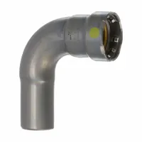 VIEGA MEGAPRESS Crimp Elbow Fitting: 3/4 in Pipe x 3/4 in CTS Size, Press-fit x FTG, Carbon Steel (MPN 26056)