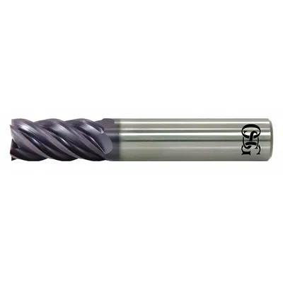 OSG Square End Mill: Carbide, EXO Coated, 5 Flute, 5/8" Mill Dia, 1-7/8" LOC - Fast-Cutting Carbide Square End Mills for Stainless Steel & Super Alloys