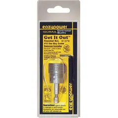 Imperial one-way security bit remover with #16 bit industry size. Hex shank for use with power tools. Overall length 2 inches. Designed for driving or removing tamper-resistant fasteners in maintenance and assembly applications.