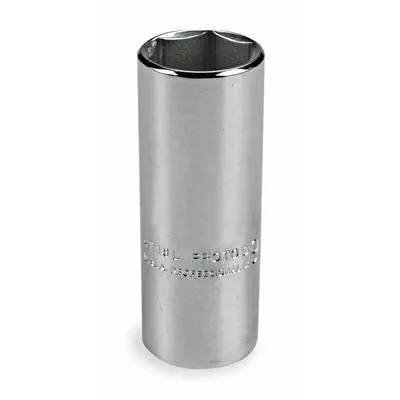 PROTO Socket: SAE, 1/4 in Drive Size, 1/2 in Socket Size, 6-Point, Deep, Chrome - 1/4" Drive Hand Sockets