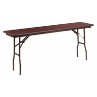 FLASH FURNITURE Folding Table: Rectangle Table Shape, Mahogany Tabletop, 18 in Dp, 72 in Wd, 30 in (MPN YT-1872-MEL-WAL-GG)