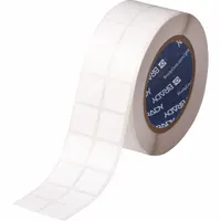 Pre-Cut Label Stock Roll: 29/32 in x 29/32 in, 29/32 in, Cryogenic Autoclavable Polyester, White (MPN THT-141-488-3)