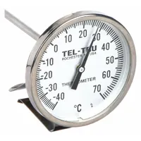 TEL-TRU Laboratory Dial Thermometer: -40°C to 70°C, +/- 1% Accuracy, 8 in Stem Lg, Celsius (MPN LT225R-8/23100884)