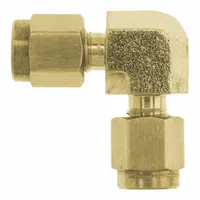 BRENNAN INDUSTRIES Compression Fitting Elbow: 1/2 in OD x 1/2 in OD Size, Tube x Tube, Brass (MPN N2500-08-08-B)