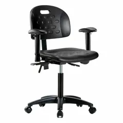 APPROVED VENDOR Ergonomic Chair with Arms, Polyurethane, 18 in Seat Width, Height Adjustable 19 3/4 in to 27 1/2 in