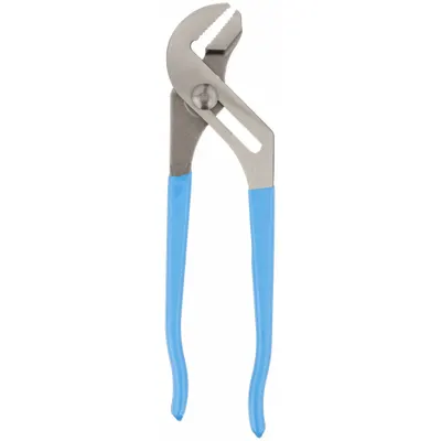 CHANNELLOCK Tongue and Groove Plier: Flat, Groove Joint, 2 in Max Jaw Opening, 10 in Overall Lg - Flat-Jaw Tongue & Groove Pliers