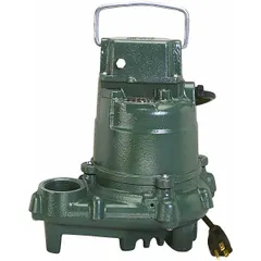 This submersible sump pump is designed for general purpose dewatering in residential and light commercial applications, such as removing accumulated water from basements, crawl spaces, and other low-lying areas. It operates automatically with an integral vertical float switch and delivers 34 gpm at 10 feet of head. The pump features a 1-1/2 inch FNPT discharge and is rated for 115V AC.