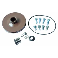 This repair kit includes an impeller and Viton gaskets for rebuilding straight centrifugal pumps. It is compatible with Dayton pumps, specifically model 2ZXJ4. Suitable for maintenance and overhaul of centrifugal pump assemblies.