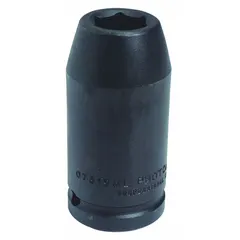 Metric 33 mm deep impact socket with 3/4" drive and 6-point configuration. Black oxide finish provides corrosion resistance. Suitable for heavy-duty fastening and loosening of 33 mm fasteners using impact tools in industrial maintenance, automotive repair, and assembly applications.