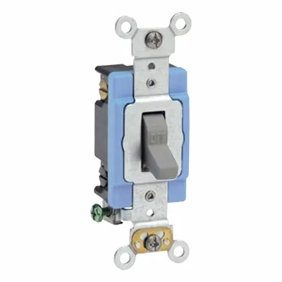 LEVITON Wall Switch: Toggle Switch, Double Pole, Maintained, Gray, 120/277V AC - Toggle Wall Switches