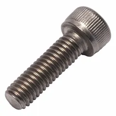 Metric standard socket head cap screw with M6x1.00 thread, 20 mm length, 6 mm head height, and 5 mm drive size. Made from Grade 2 titanium with plain finish. Suitable for general industrial fastening applications requiring corrosion resistance and light weight.
