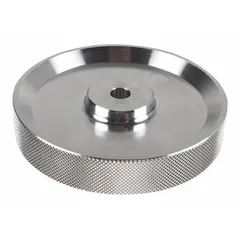 Aluminum measuring wheel designed for use with an encoder to measure linear distance or speed in motion-control applications. Features a 6 mm mounting hole diameter. Suitable for packaging, material handling, and conveyor systems requiring precise feedback.
