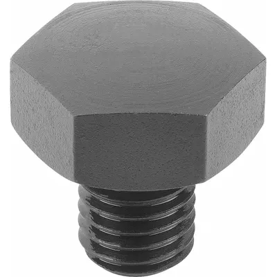 KIPP Positioning Foot w/Convex Face: External Threads, Convex, Steel, M6 Thread Size - Positioning Feet with Convex Face