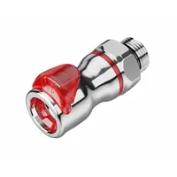 Quick Connection Coupling: Straight, 1/2 in Pipe Size, Warm Red, Quick Disconnect, Brass (MPN LQ6D30008RED)